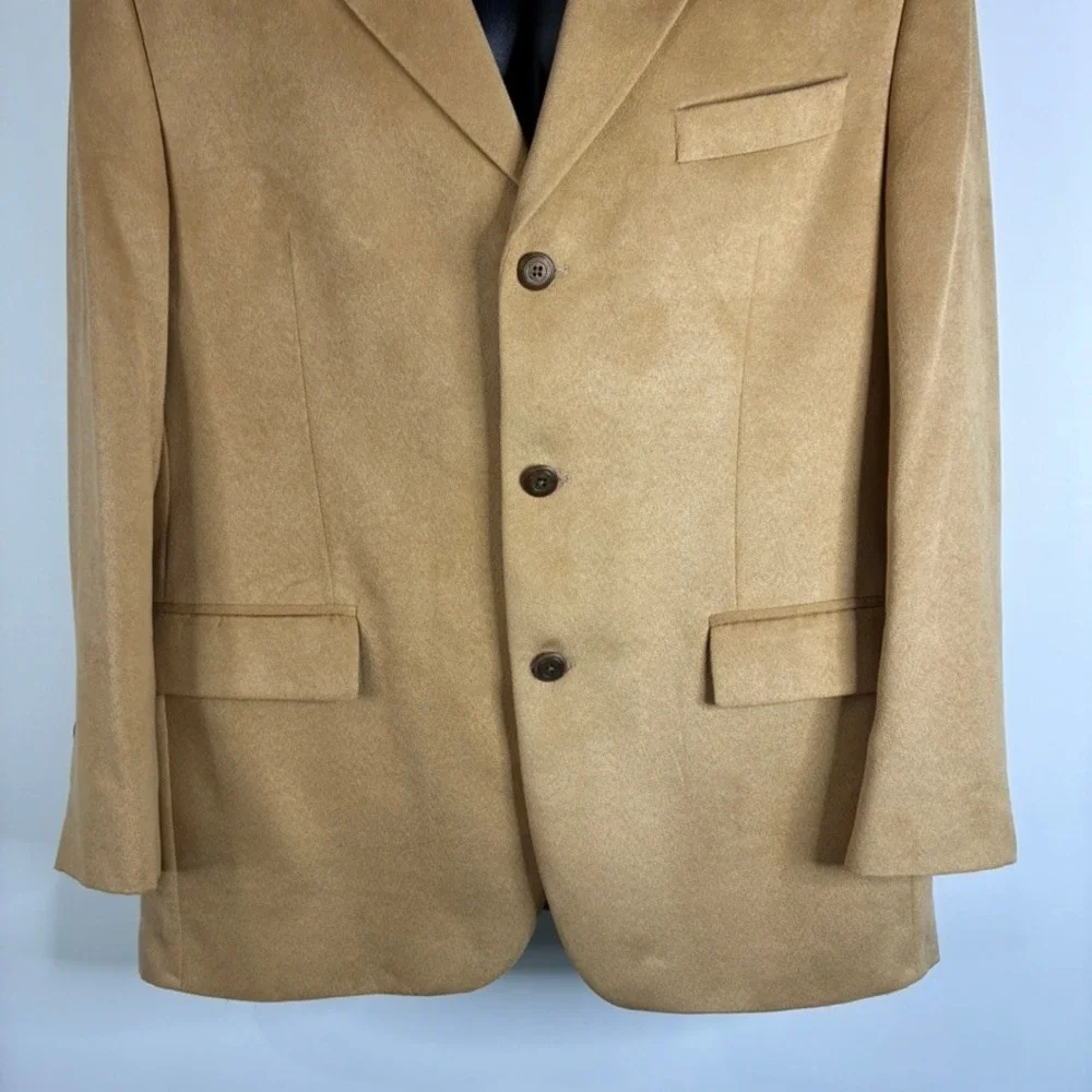 Chaps Ralph Lauren‎ Men's Camel Suede Blazer Sport Coat Jacket Size 41R